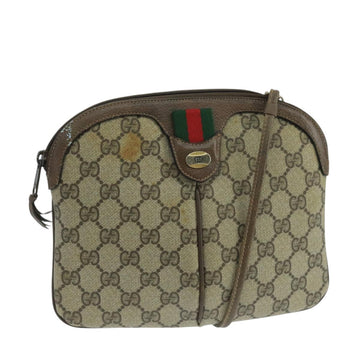 GUCCI GG Supreme Web Sherry Line Shoulder Bag Beige 904 02 047 Auth 106473