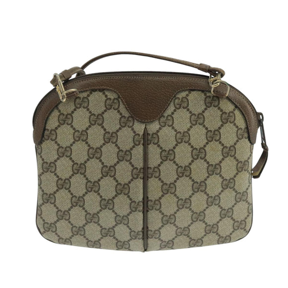 GUCCI GG Supreme Web Sherry Line Shoulder Bag Beige 904 02 047 Auth 106473