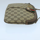 GUCCI GG Supreme Web Sherry Line Shoulder Bag Beige 904 02 047 Auth 106473-3