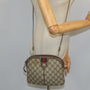 GUCCI GG Supreme Web Sherry Line Shoulder Bag Beige 904 02 047 Auth 106473-20