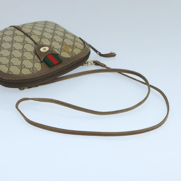 GUCCI GG Supreme Web Sherry Line Shoulder Bag Beige 904 02 047 Auth 106473