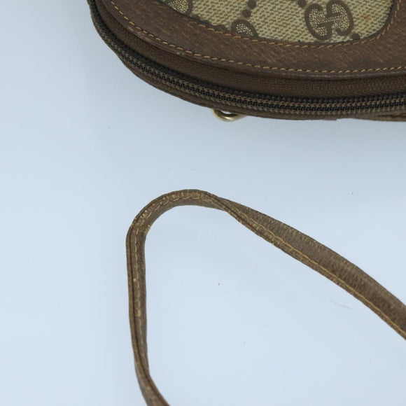 GUCCI GG Supreme Web Sherry Line Shoulder Bag Beige 904 02 047 Auth 106473