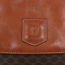 CELINE Macadam Canvas Shoulder Bag PVC Leather Brown Gold Auth 106514-18