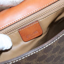 CELINE Macadam Canvas Shoulder Bag PVC Leather Brown Gold Auth 106514-19