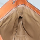 CELINE Macadam Canvas Shoulder Bag PVC Leather Brown Gold Auth 106514-20