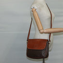 CELINE Macadam Canvas Shoulder Bag PVC Leather Brown Gold Auth 106514-23