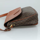 CELINE Macadam Canvas Shoulder Bag PVC Leather Brown Gold Auth 106514-4
