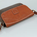 CELINE Macadam Canvas Shoulder Bag PVC Leather Brown Gold Auth 106514-6