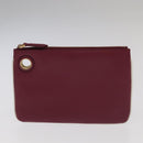 FENDI Triplet Clutch Bag Leather Brown Purple gold Auth 106719V-12