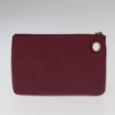 FENDI Triplet Clutch Bag Leather Brown Purple gold Auth 106719V-13