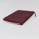 FENDI Triplet Clutch Bag Leather Brown Purple gold Auth 106719V-14