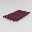 FENDI Triplet Clutch Bag Leather Brown Purple gold Auth 106719V-15