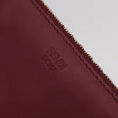 FENDI Triplet Clutch Bag Leather Brown Purple gold Auth 106719V-16