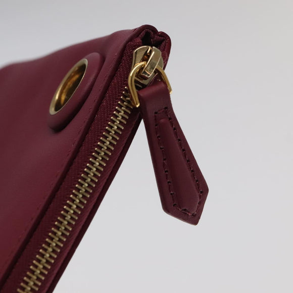 FENDI Triplet Clutch Bag Leather Brown Purple gold Auth 106719V