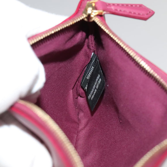 FENDI Triplet Clutch Bag Leather Brown Purple gold Auth 106719V