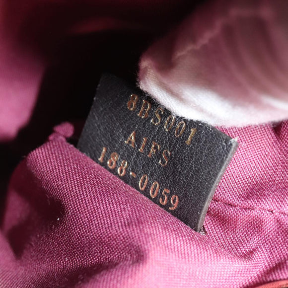 FENDI Triplet Clutch Bag Leather Brown Purple gold Auth 106719V