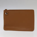 FENDI Triplet Clutch Bag Leather Brown Purple gold Auth 106719V-22