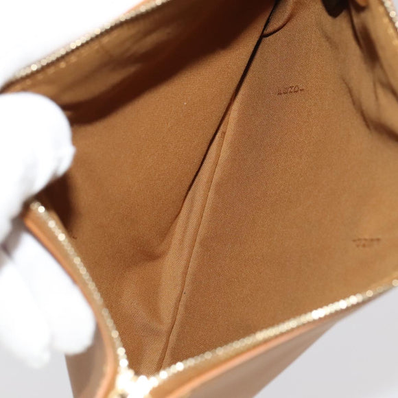 FENDI Triplet Clutch Bag Leather Brown Purple gold Auth 106719V