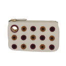 FENDI Triplet Clutch Bag Leather Brown Purple gold Auth 106719V-2