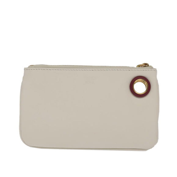 FENDI Triplet Clutch Bag Leather Brown Purple gold Auth 106719V