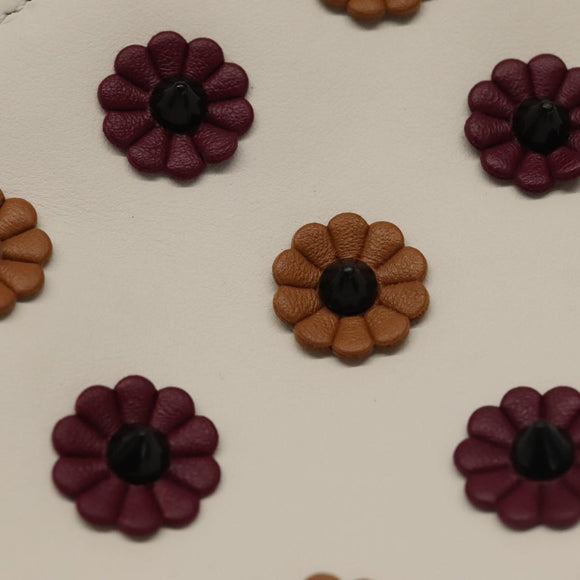 FENDI Triplet Clutch Bag Leather Brown Purple gold Auth 106719V