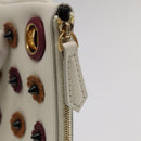 FENDI Triplet Clutch Bag Leather Brown Purple gold Auth 106719V-7