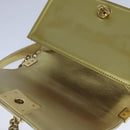 CHANEL Matelasse Chain Boy Chanel Shoulder Bag Patent Gold CC Auth 106721A-10
