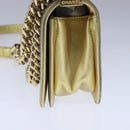 CHANEL Matelasse Chain Boy Chanel Shoulder Bag Patent Gold CC Auth 106721A-4