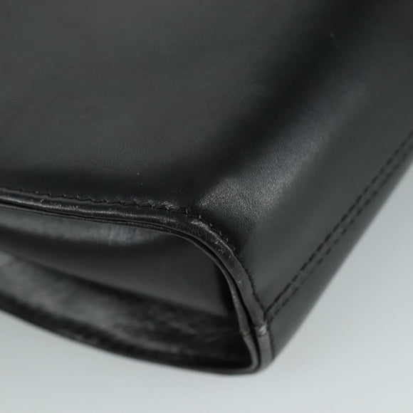 Salvatore Ferragamo Gancini Shoulder Bag Leather Black Auth 106734