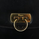 Salvatore Ferragamo Gancini Shoulder Bag Leather Black Auth 106734-17