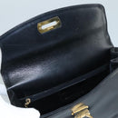 Salvatore Ferragamo Gancini Shoulder Bag Leather Black Auth 106734-10
