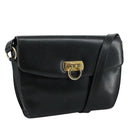 Salvatore Ferragamo Gancini Shoulder Bag Leather Black Auth 106734-1