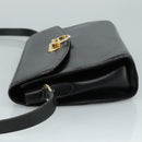 Salvatore Ferragamo Gancini Shoulder Bag Leather Black Auth 106734-4