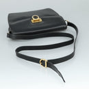 Salvatore Ferragamo Gancini Shoulder Bag Leather Black Auth 106734-7