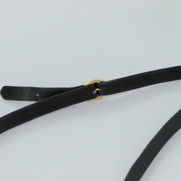 Salvatore Ferragamo Gancini Shoulder Bag Leather Black Auth 106734