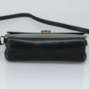 Salvatore Ferragamo Gancini Shoulder Bag Leather Black Auth 106734-5