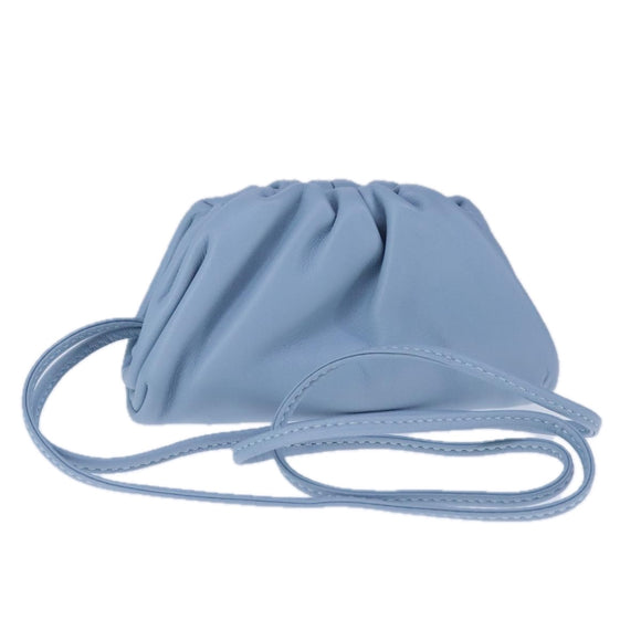 BOTTEGA VENETA The Pouch Leather Light Blue Auth 106740V