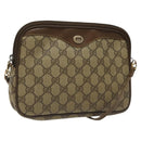 GUCCI GG Supreme Shoulder Bag PVC Leather Beige Auth 106763-1