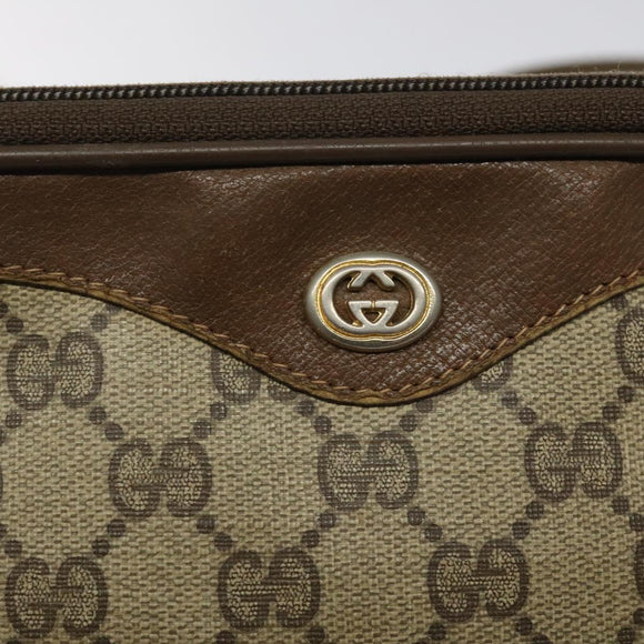 GUCCI GG Supreme Shoulder Bag PVC Leather Beige Auth 106763