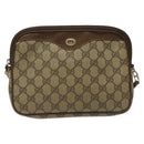 GUCCI GG Supreme Shoulder Bag PVC Leather Beige Auth 106763-2