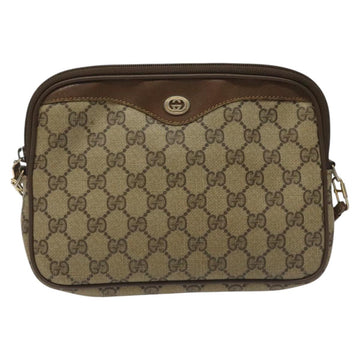 GUCCI GG Supreme Shoulder Bag PVC Leather Beige Auth 106763 - 0