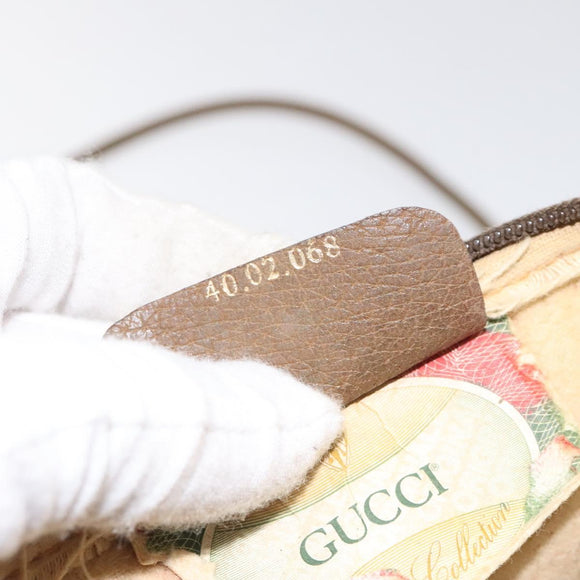 GUCCI GG Supreme Shoulder Bag PVC Leather Beige Auth 106763