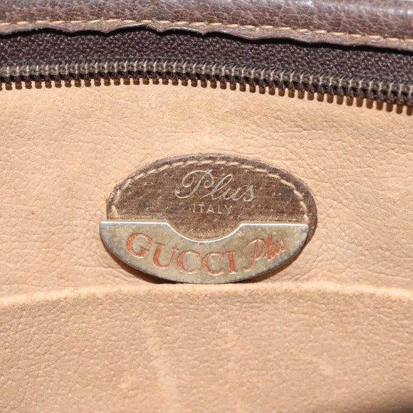 GUCCI GG Plus Supreme Clutch Bag PVC Beige Auth 106767