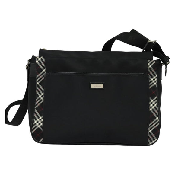 BURBERRY Black label Shoulder Bag Nylon Black Auth 106773
