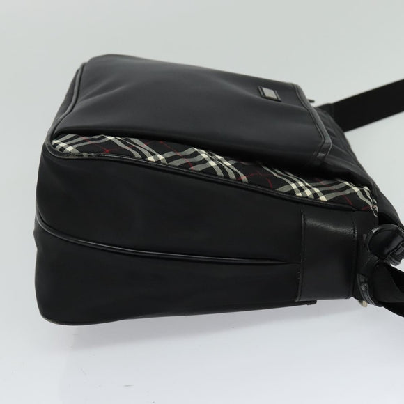 BURBERRY Black label Shoulder Bag Nylon Black Auth 106773