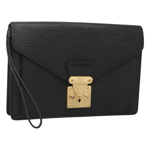 LOUIS VUITTON Epi Serie Dragonne Clutch Bag Black Noir M52612 LV Auth 106784