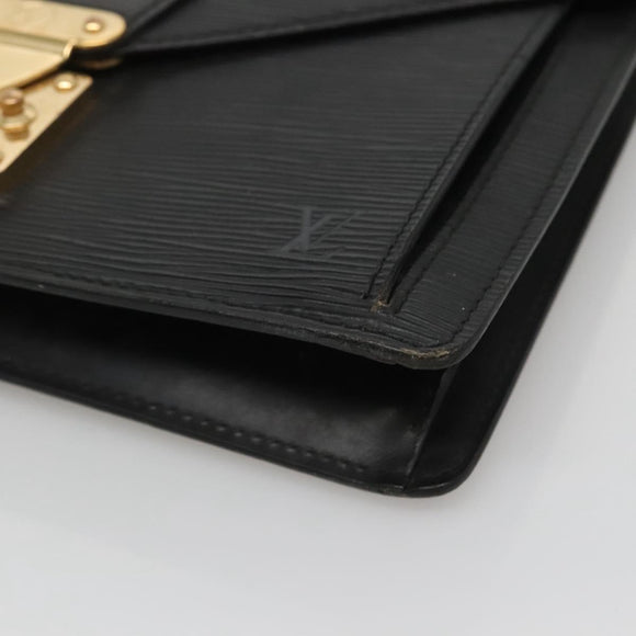 LOUIS VUITTON Epi Serie Dragonne Clutch Bag Black Noir M52612 LV Auth 106784