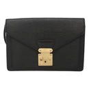 LOUIS VUITTON Epi Serie Dragonne Clutch Bag Black Noir M52612 LV Auth 106784-2