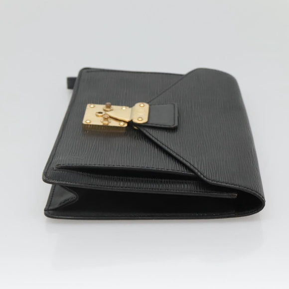 LOUIS VUITTON Epi Serie Dragonne Clutch Bag Black Noir M52612 LV Auth 106784