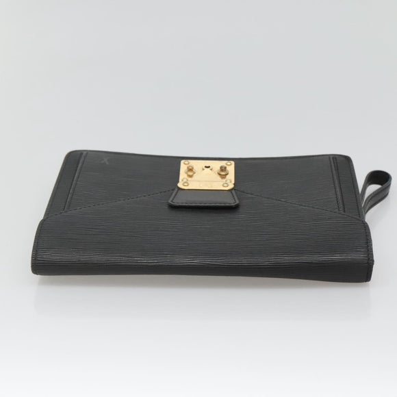 LOUIS VUITTON Epi Serie Dragonne Clutch Bag Black Noir M52612 LV Auth 106784